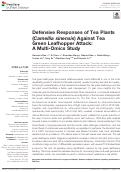 Cover page: Defensive Responses of Tea Plants (Camellia sinensis) Against Tea Green Leafhopper Attack: A Multi-Omics Study