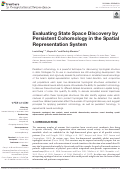 Cover page: Evaluating State Space Discovery by Persistent Cohomology in the Spatial Representation System