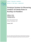 Cover page: Prototype Systems for Measuring Outdoor Air Intake Rates in Rooftop Air Handlers: