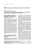 Cover page: WHO consensus conference on diet and cancer