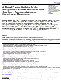Cover page: A Clinical Practice Guideline for the Management of Patients With Acute Spinal Cord Injury: Recommendations on Hemodynamic Management.