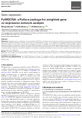 Cover page: PyWGCNA: a Python package for weighted gene co-expression network analysis