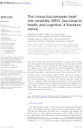 Cover page: The connection between heart rate variability (HRV), neurological health, and cognition: A literature review