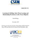 Cover page: Learning by Drilling: Inter-Firm Learning and Relationship Persistence in the Texas Oilpatch
