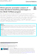 Cover page: Whole-genome association analyses of sleep-disordered breathing phenotypes in the NHLBI TOPMed program