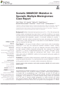 Cover page: Somatic SMARCB1 Mutation in Sporadic Multiple Meningiomas: Case Report.