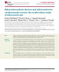 Cover page: Atherothrombotic factors and atherosclerotic cardiovascular events: the multi-ethnic study of atherosclerosis.