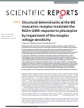 Cover page: Structural determinants at the M2 muscarinic receptor modulate the RGS4-GIRK response to pilocarpine by impairment of the receptor voltage sensitivity