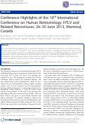 Cover page: Conference Highlights of the 16th International Conference on Human Retrovirology: HTLV and Related Retroviruses, 26–30 June 2013, Montreal, Canada