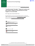 Cover page: “Transformation Tuesday”: Temporal context and post valence influence the provision of social support on social media