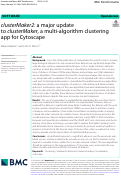 Cover page: clusterMaker2: a major update to clusterMaker, a multi-algorithm clustering app for Cytoscape