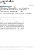 Cover page: Utilization of lignocellulosic hydrolysates for photomixotrophic chemical production in Synechococcus elongatus PCC 7942.