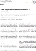 Cover page: Marine denitrification rates determined from a global 3-D inverse model