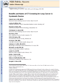 Cover page: Benefits and Harms of CT Screening for Lung Cancer: A Systematic Review