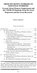 Cover page: From Pin Money Workers to Essential Workers: Lessons About Women's Employment and the COVID-19 Pandemic From the Great Depression and the Great Recession