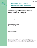 Cover page: Addressing an Uncertain Future Using Scenario Analysis