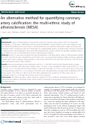 Cover page: An alternative method for quantifying coronary
artery calcification: the multi-ethnic study of
atherosclerosis (MESA)