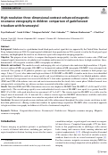 Cover page: High-resolution three‑dimensional contrast‑enhanced magnetic resonance venography in children: comparison of gadofosveset trisodium with ferumoxytol