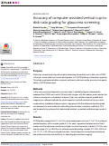 Cover page: Accuracy of computer-assisted vertical cup-to-disk ratio grading for glaucoma screening.