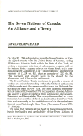 Cover page: The Seven Nations of Canada: An Alliance and a Treaty
