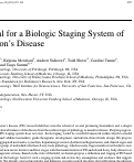 Cover page: Proposal for a Biologic Staging System of Parkinson’s Disease