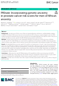 Cover page: PRState: Incorporating genetic ancestry in prostate cancer risk scores for men of African ancestry