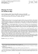 Cover page: Massage for Pain: An Evidence Map