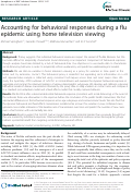 Cover page: Accounting for behavioral responses during a flu epidemic using home television viewing