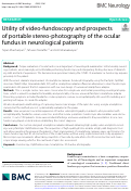 Cover page: Utility of video-fundoscopy and prospects of portable stereo-photography of the ocular fundus in neurological patients