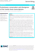 Cover page: Evolutionary conservation and divergence of the human brain transcriptome