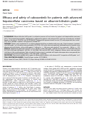 Cover page: Efficacy and safety of cabozantinib for patients with advanced hepatocellular carcinoma based on albumin-bilirubin grade
