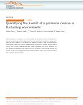 Cover page: Quantifying the benefit of a proteome reserve in fluctuating environments