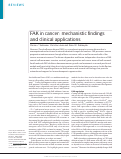 Cover page: FAK in cancer: mechanistic findings and clinical applications