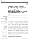 Cover page: Facilitating Change in Drinking Cognitions and Behaviors Among Three Immigrant Generations of Latinx Youth Through a School-Based Intervention: Findings From a Multi-Site Clinical Trial