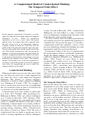 Cover page: A Computational Model of Counterfactual Thinkin: The Temporal Order Effect