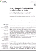 Cover page: Severe Dementia Predicts Weight Loss by the Time of Death