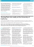 Cover page: Turning Paris into reality at the University of California