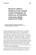 Cover page: Revolta, erro e maravilha no poema como promessa de partilha: entrevista com Guilherme Gontijo Flores