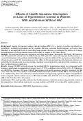 Cover page: Effects of Health Insurance Interruption on Loss of Hypertension Control in Women With and Women Without HIV