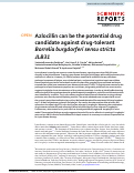 Cover page: Azlocillin can be the potential drug candidate against drug-tolerant Borrelia burgdorferi sensu stricto JLB31