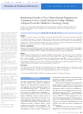 Cover page: Randomized Study of Two Chemotherapy Regimens for Treatment of Low-Grade Glioma in Young Children: A Report From the Children's Oncology Group