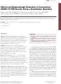 Cover page: Clinical and Epidemiologic Evaluation of Inconclusive COVID-19 PCR Results Using a Quantitative Algorithm