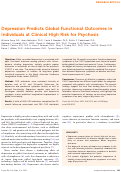 Cover page: Depression Predicts Global Functional Outcomes in Individuals at Clinical High Risk for Psychosis.