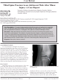 Cover page: Tibial Spine Fracture in an Adolescent Male After Minor Injury: A Case Report