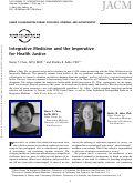 Cover page: Integrative Medicine and the Imperative for Health Justice