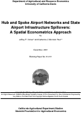 Cover page: Hub and Spoke Airport Networks and State Airport Infrastructure Spillovers: A Spatial Econometrics Approach