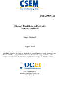 Cover page: Oligopoly Equilibria in Electricity Contract Markets