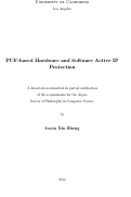 Cover page: PUF-based Hardware and Software Active IP Protection