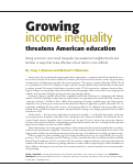 Cover page: Growing Income Inequality Threatens American Education