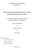 Cover page: Collocated Data Deduplication for Virtual Machine Backup in the Cloud